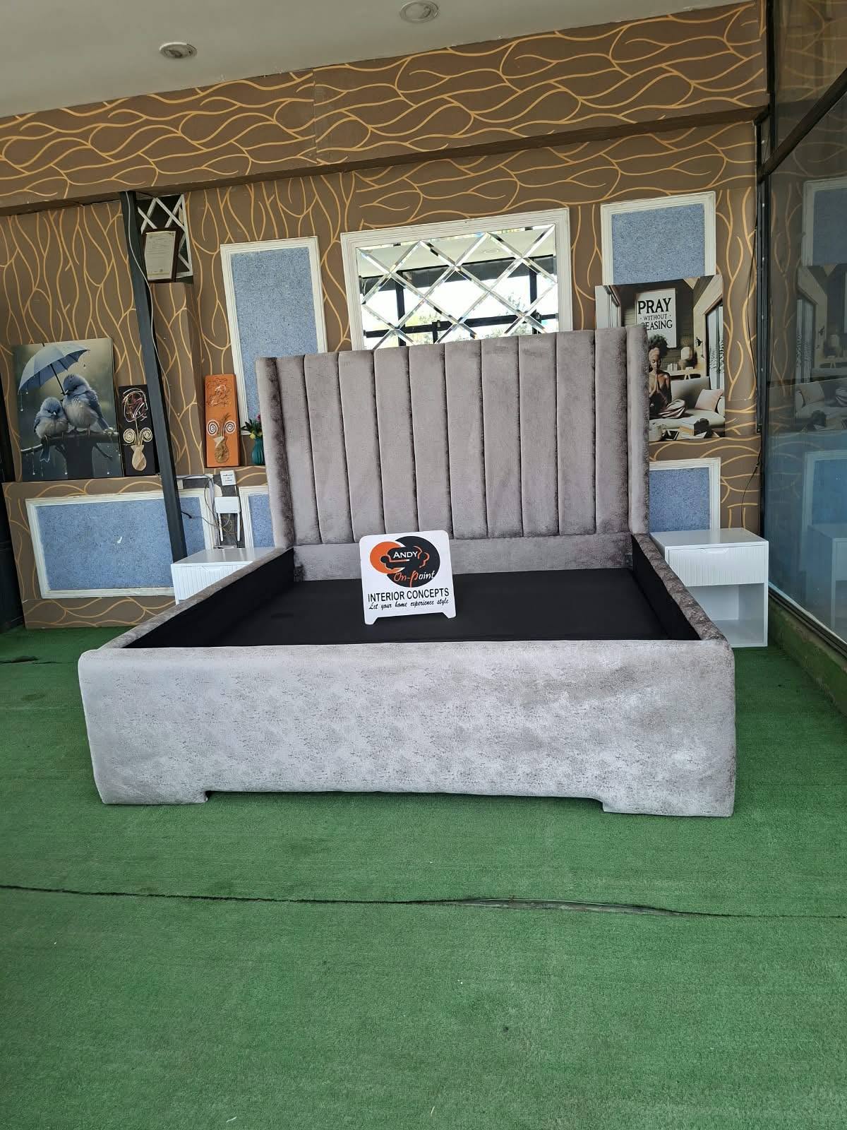 Custom upholstered bed by Andy On Point